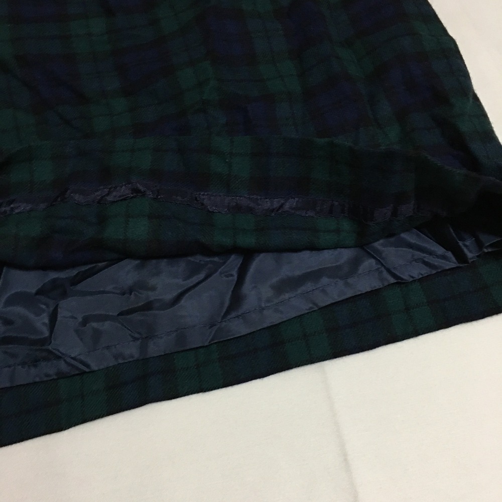 Pendleton Womens Wool Skirt 10 Green Blue Black Watch Tartan Plaid Midi - Picture 2 of 7